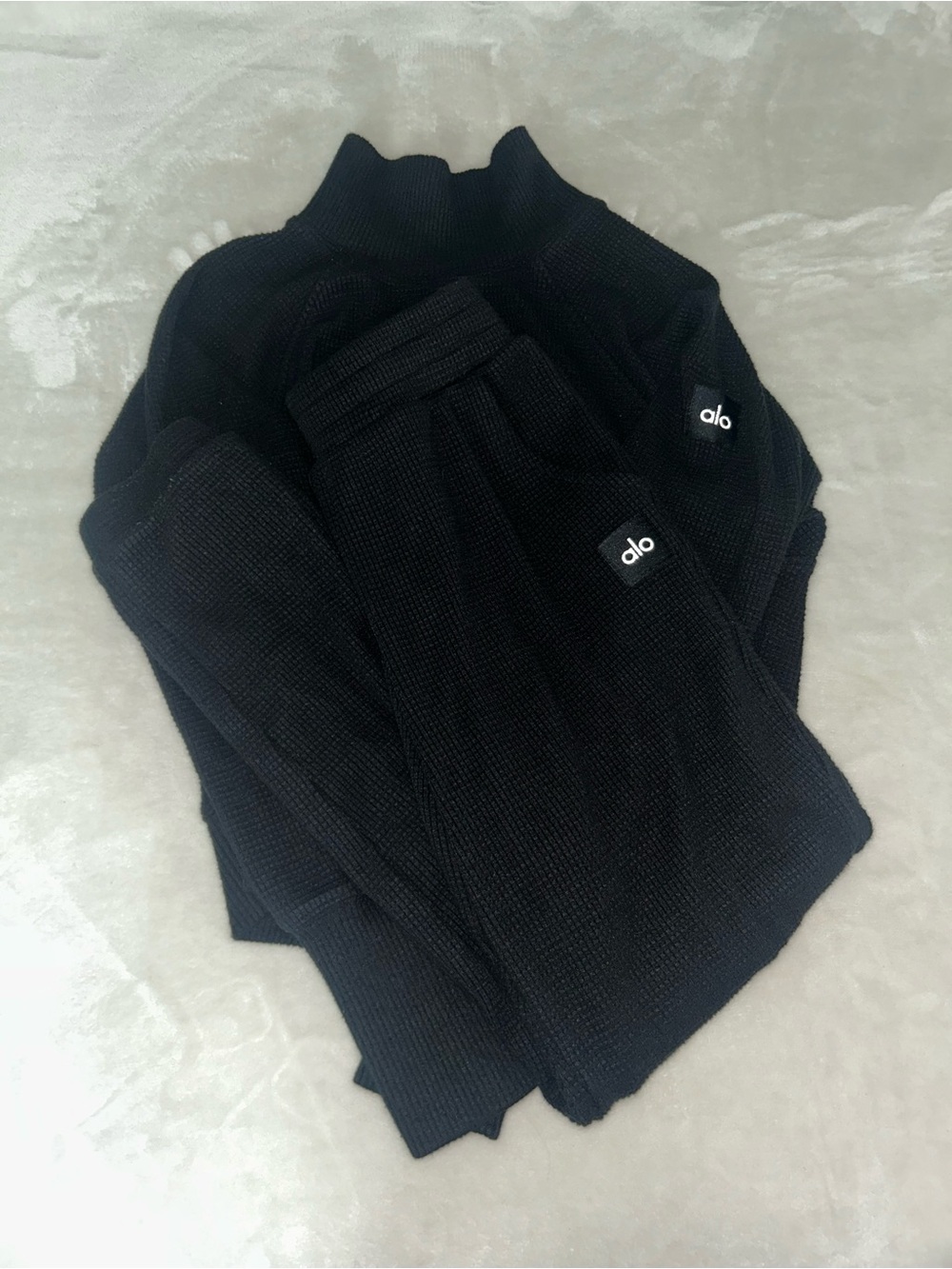 ALO Waffle Knit Sweater/Jogger Set